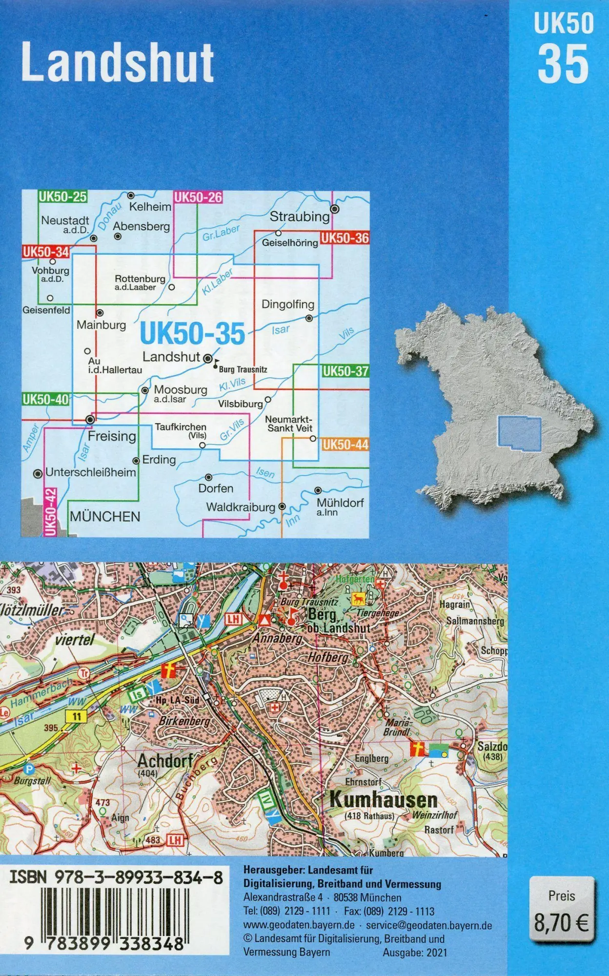Bild: 9783899338348 | Landshut 1 : 50 000 (UK50-35) | Digitalisierung | (Land-)Karte | 2020