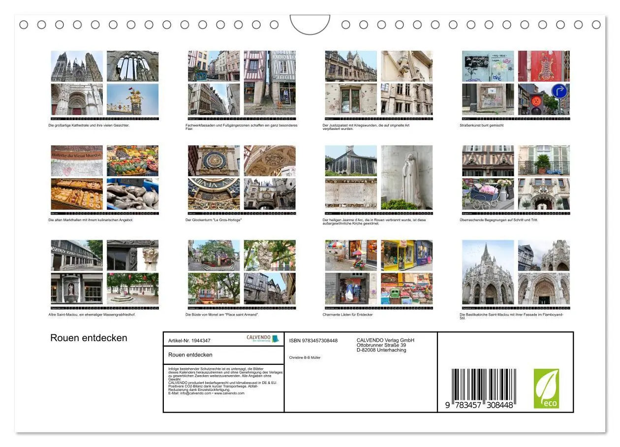 Bild: 9783457308448 | Rouen entdecken (Wandkalender 2026 DIN A4 quer), CALVENDO...