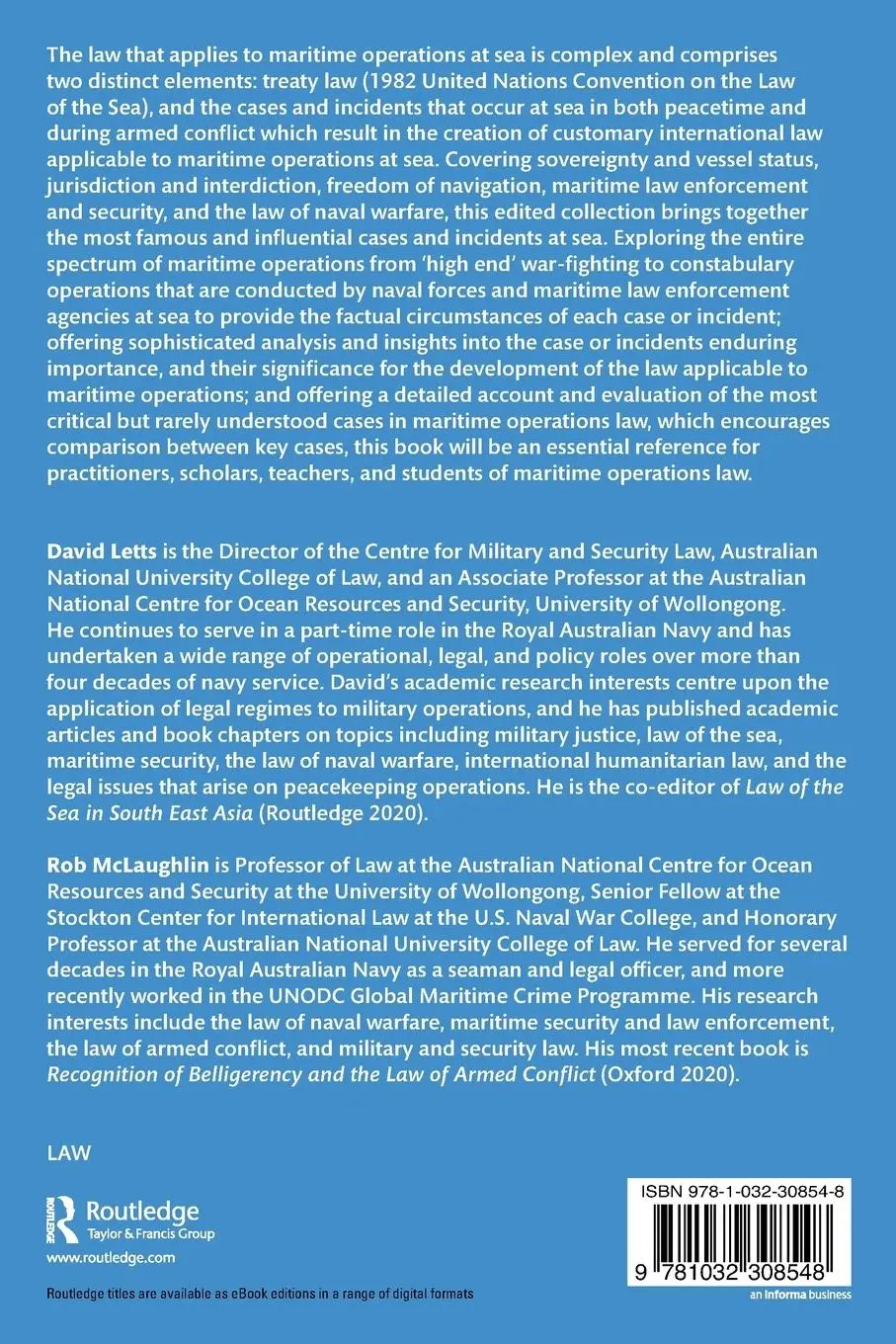 Rückseite: 9781032308548 | Maritime Operations Law in Practice | Key Cases and Incidents | Buch