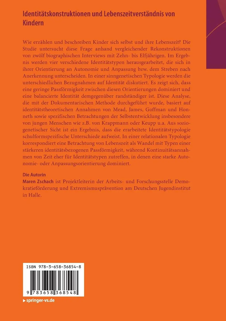 Rückseite: 9783658368548 | Identitätskonstruktionen und Lebenszeitverständnis von Kindern | Buch