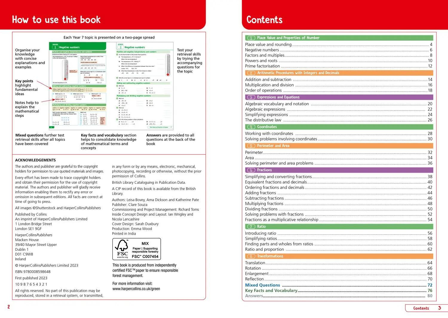 Bild: 9780008598648 | Ks3 Maths Year 7: Organise and Retrieve Your Knowledge | Collins