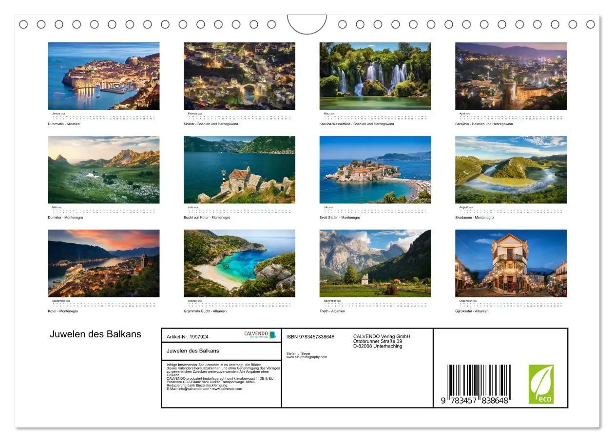 Bild: 9783457838648 | Juwelen des Balkans (Wandkalender 2026 DIN A4 quer), CALVENDO...