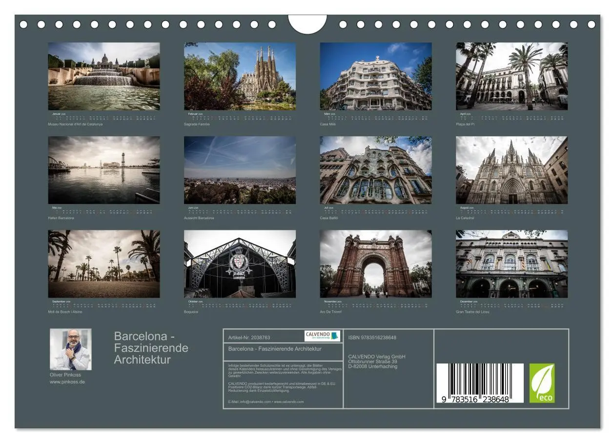 Bild: 9783516238648 | Barcelona - Faszinierende Architektur (Wandkalender 2026 DIN A4...