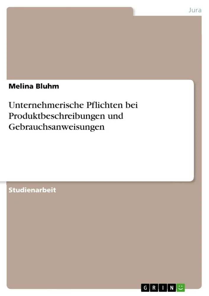 Cover: 9783668638648 | Unternehmerische Pflichten bei Produktbeschreibungen und...