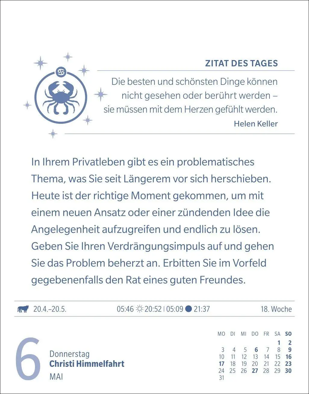 Bild: 9783840038648 | Krebs Sternzeichenkalender 2027 - Tagesabreißkalender - Ihr...
