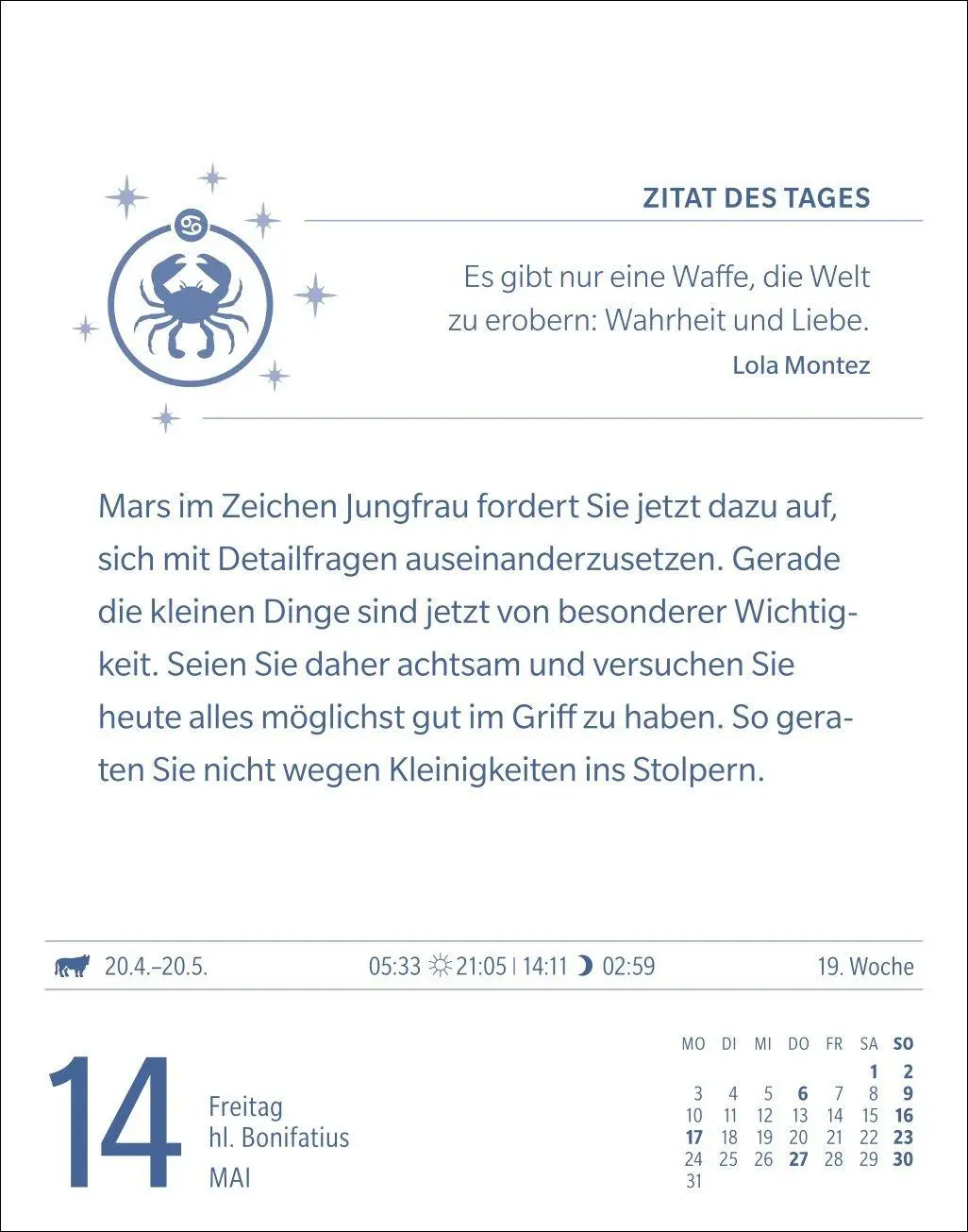 Bild: 9783840038648 | Krebs Sternzeichenkalender 2027 - Tagesabreißkalender - Ihr...