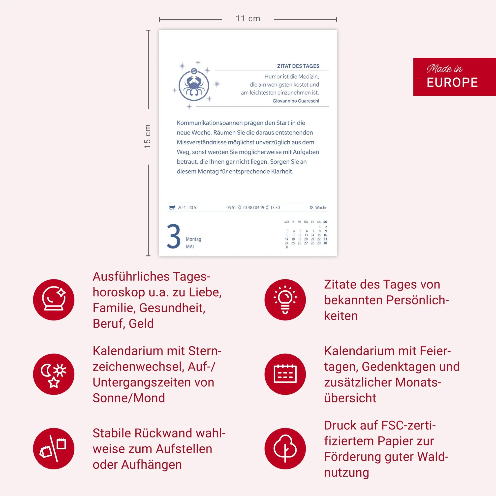 Bild: 9783840038648 | Krebs Sternzeichenkalender 2027 - Tagesabreißkalender - Ihr...