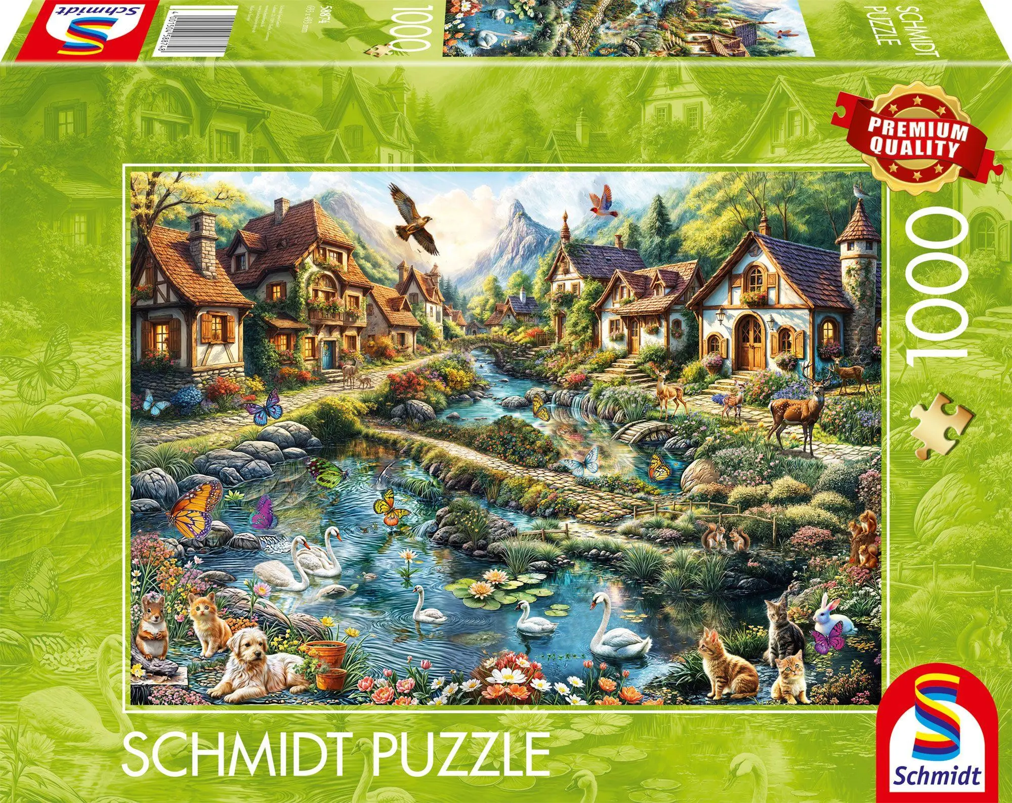 Cover: 4001504588748 | Dörfchen am Waldesrand | Puzzle Standard 1000 Teile | Spiel | 58874