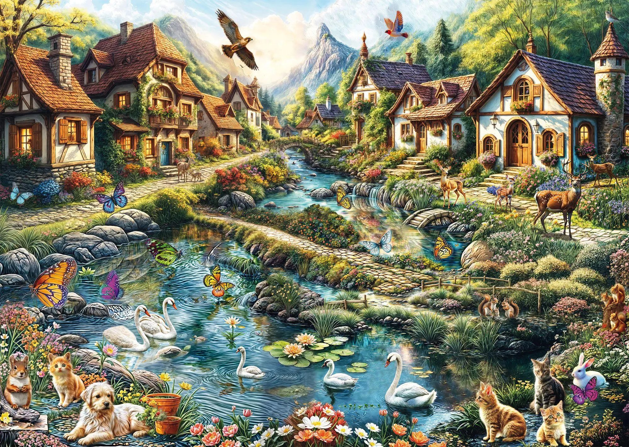 Bild: 4001504588748 | Dörfchen am Waldesrand | Puzzle Standard 1000 Teile | Spiel | 58874