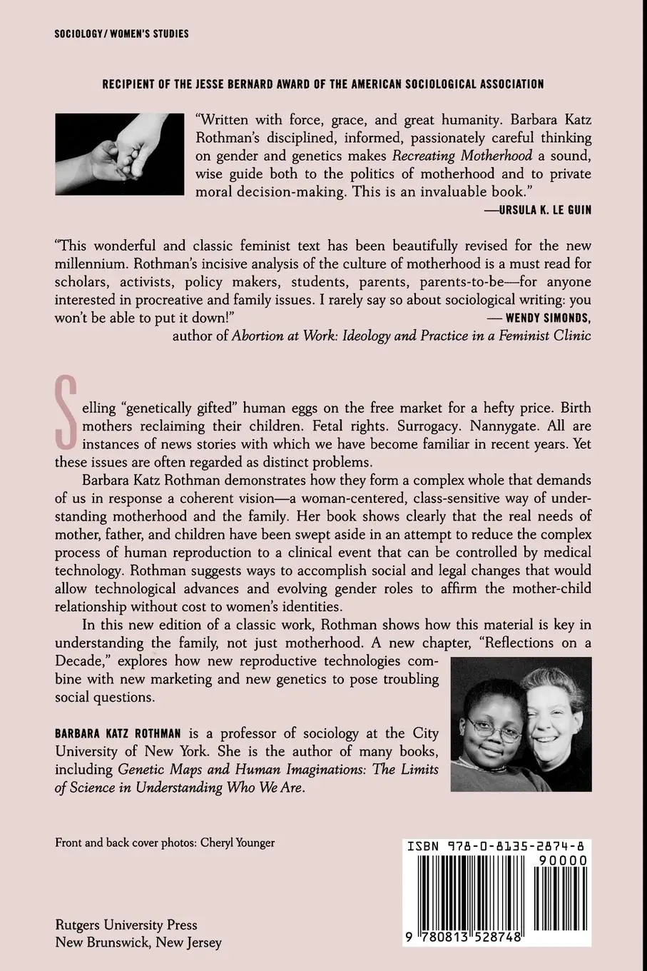 Rückseite: 9780813528748 | Recreating Motherhood | Barbara Katz Rothman | Taschenbuch | Englisch