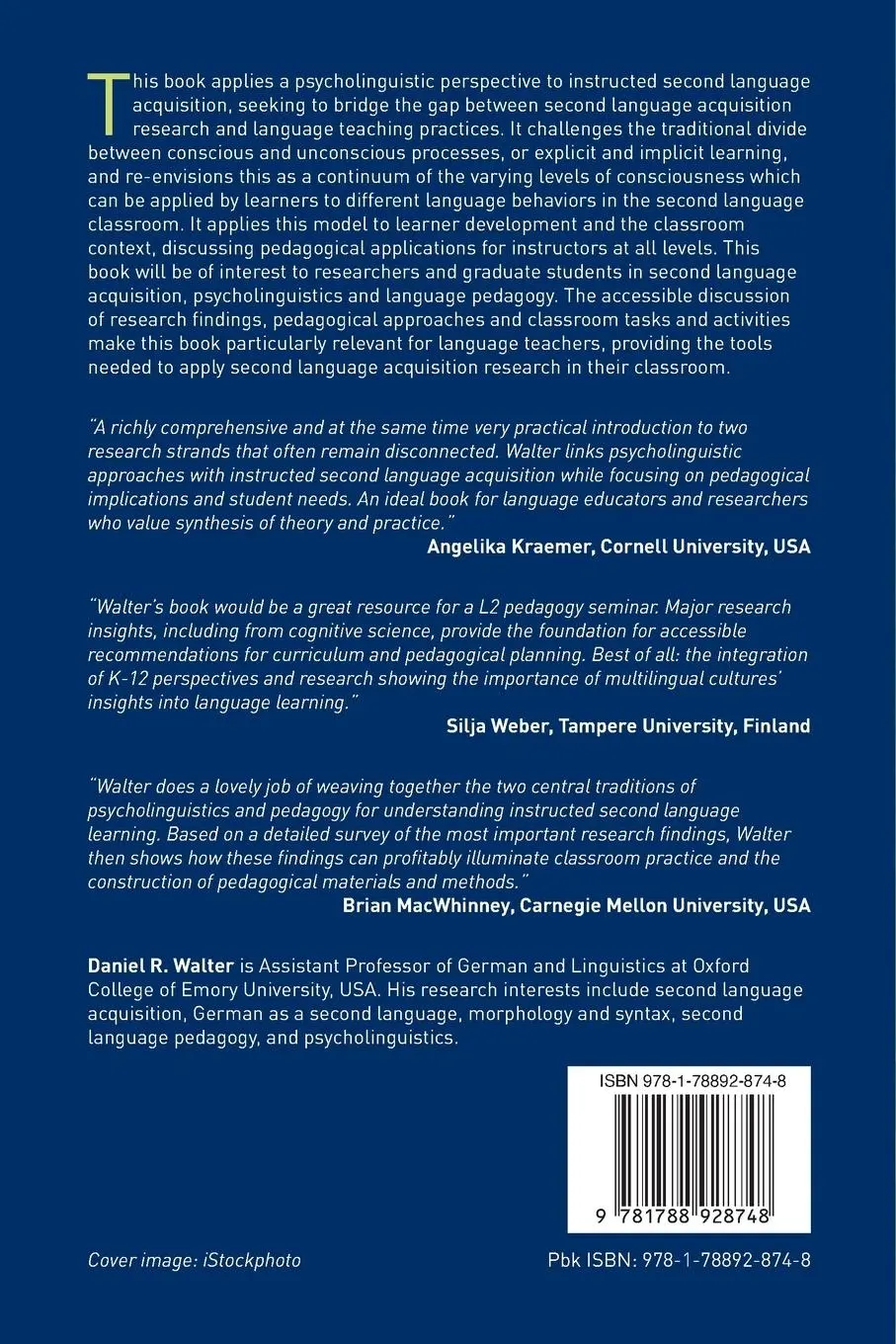 Rückseite: 9781788928748 | Psycholinguistic Approaches to Instructed Second Language Acquisition