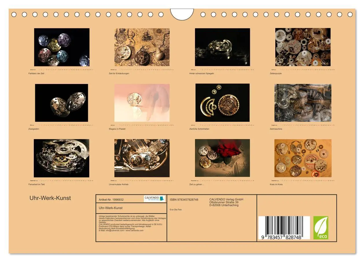Bild: 9783457828748 | Uhr-Werk-Kunst (Wandkalender 2026 DIN A4 quer), CALVENDO...