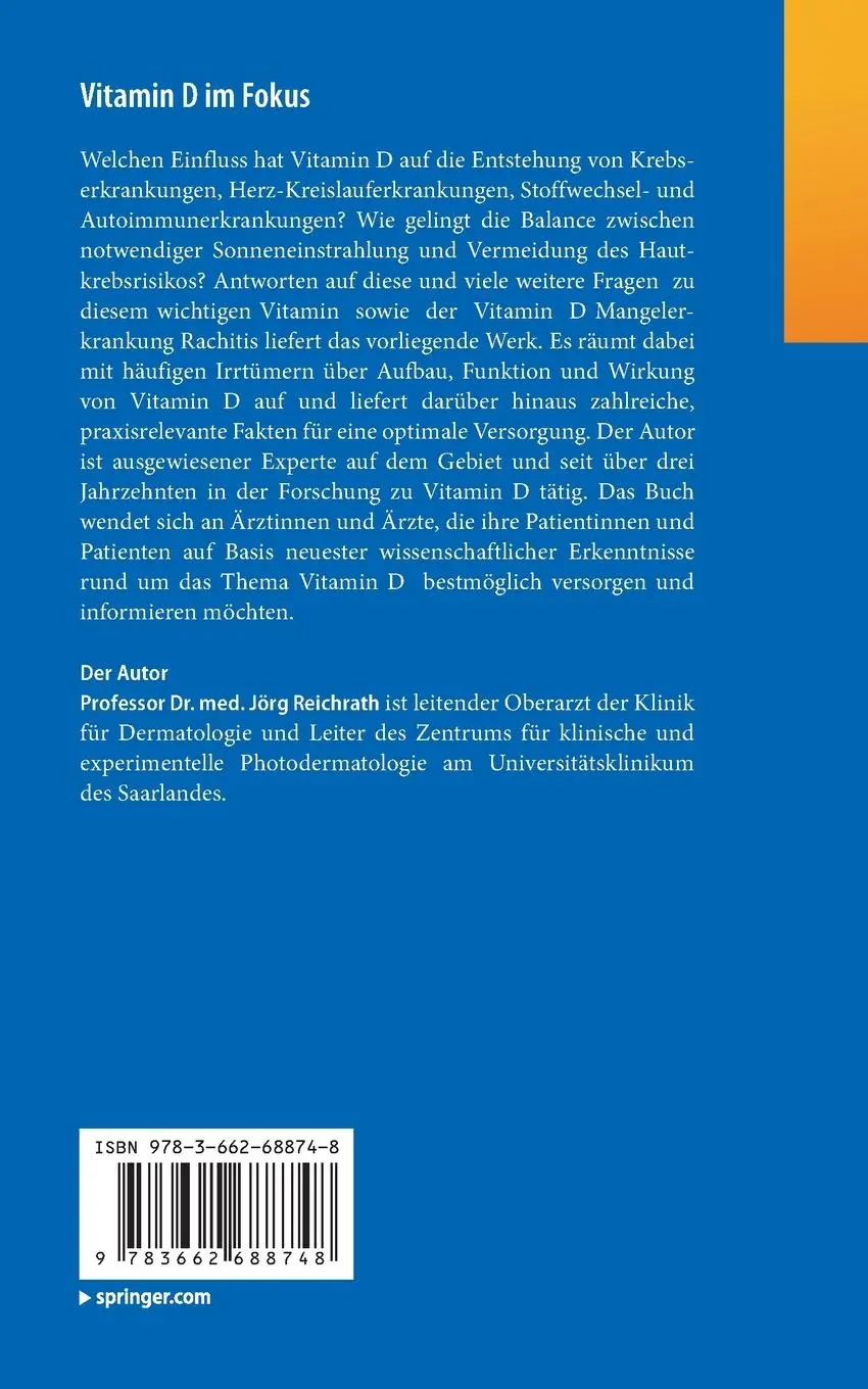 Rückseite: 9783662688748 | Vitamin D im Fokus | Irrtümer richtig gestellt | Jörg Reichrath | Buch