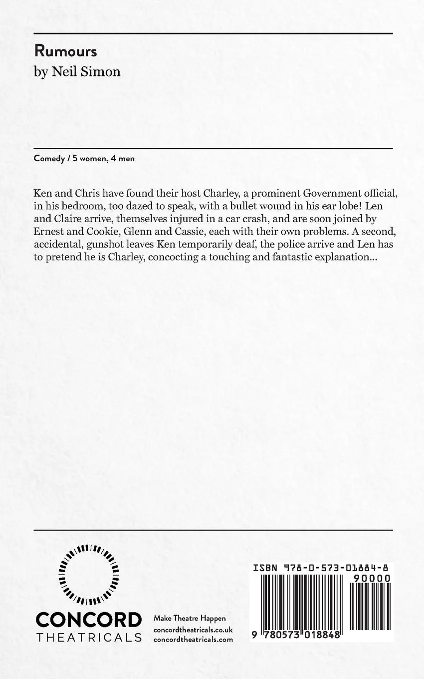 Rückseite: 9780573018848 | Rumours | Neil Simon | Taschenbuch | Kartoniert / Broschiert | 2015