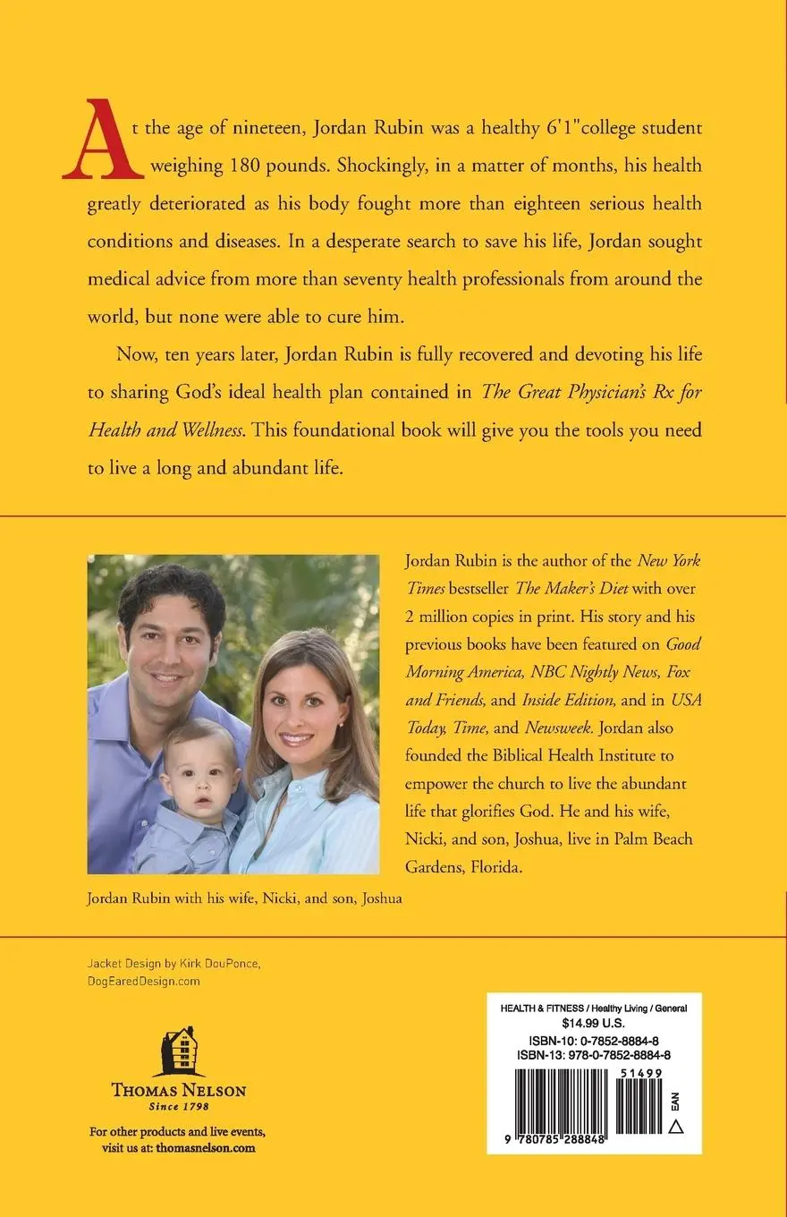 Rückseite: 9780785288848 | The Great Physician's Rx for Health and Wellness | Jordan Rubin | Buch