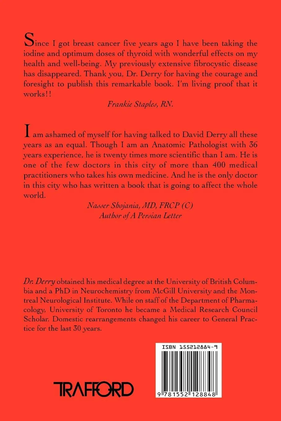 Rückseite: 9781552128848 | Breast Cancer and Iodine | David Derry (u. a.) | Taschenbuch | 2001