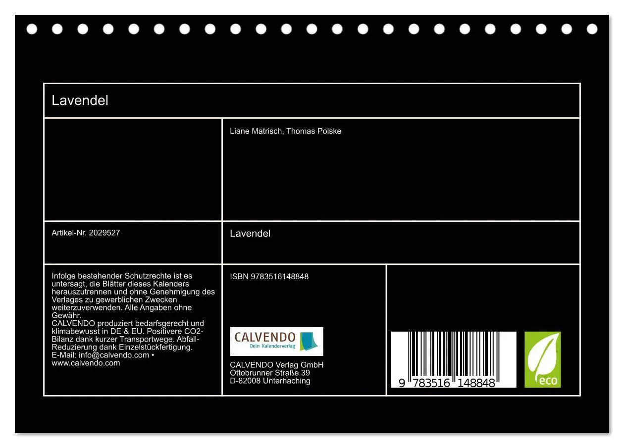 Bild: 9783516148848 | Lavendel (Tischkalender 2026 DIN A5 quer), CALVENDO Monatskalender