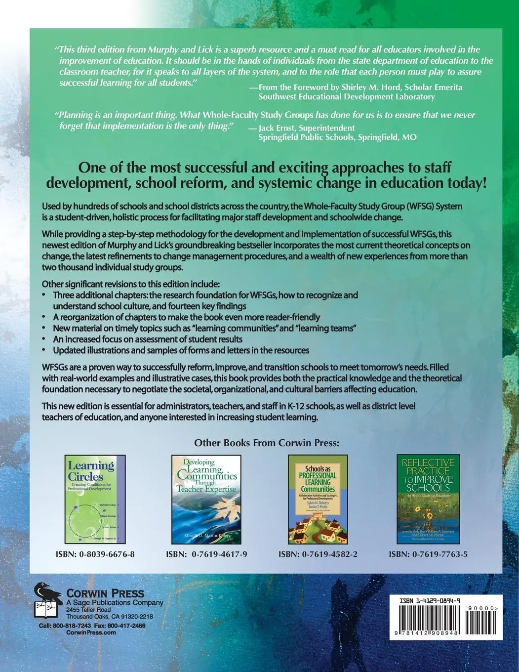Rückseite: 9781412908948 | Whole-Faculty Study Groups | Carlene U. Murphy (u. a.) | Taschenbuch