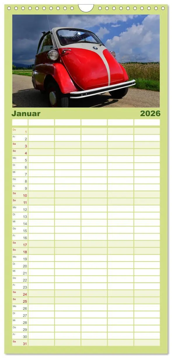 Bild: 9783516518948 | Familienplaner 2026 - BMW Isetta - Die Knutschkugel mit 5 Spalten...