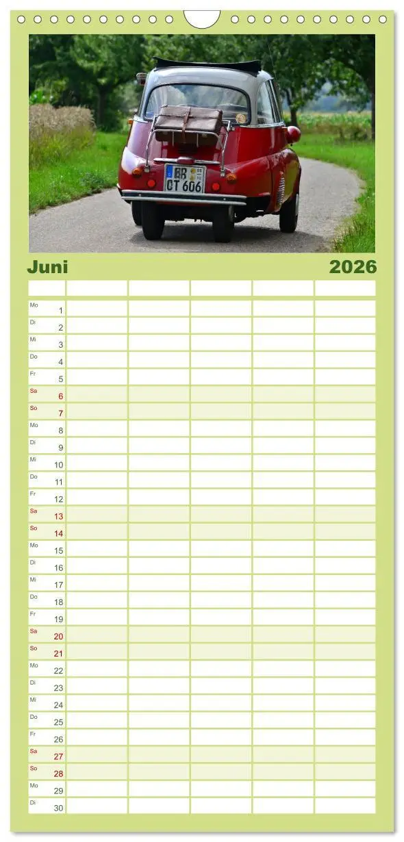 Bild: 9783516518948 | Familienplaner 2026 - BMW Isetta - Die Knutschkugel mit 5 Spalten...