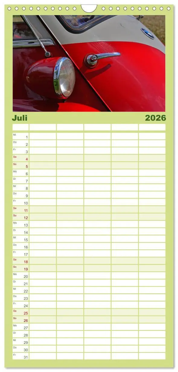 Bild: 9783516518948 | Familienplaner 2026 - BMW Isetta - Die Knutschkugel mit 5 Spalten...