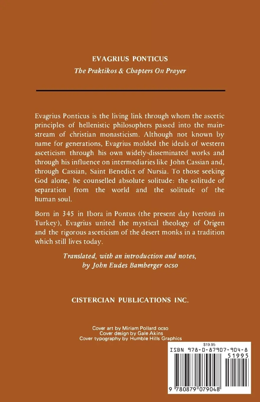 Rückseite: 9780879079048 | Evagrius Ponticus | The Praktikos &amp; Chapters on Prayer | Evagrius