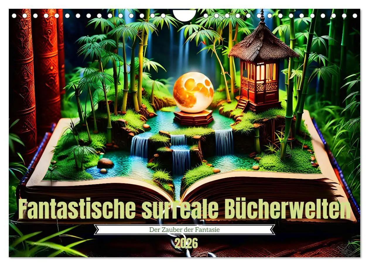 Cover: 9783457319048 | Fantastische surreale Bücherwelten (Wandkalender 2026 DIN A4 quer),...