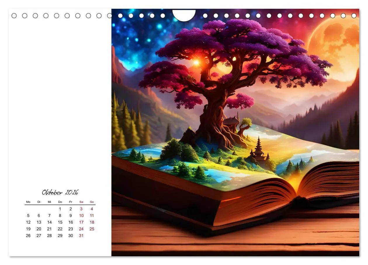 Bild: 9783457319048 | Fantastische surreale Bücherwelten (Wandkalender 2026 DIN A4 quer),...