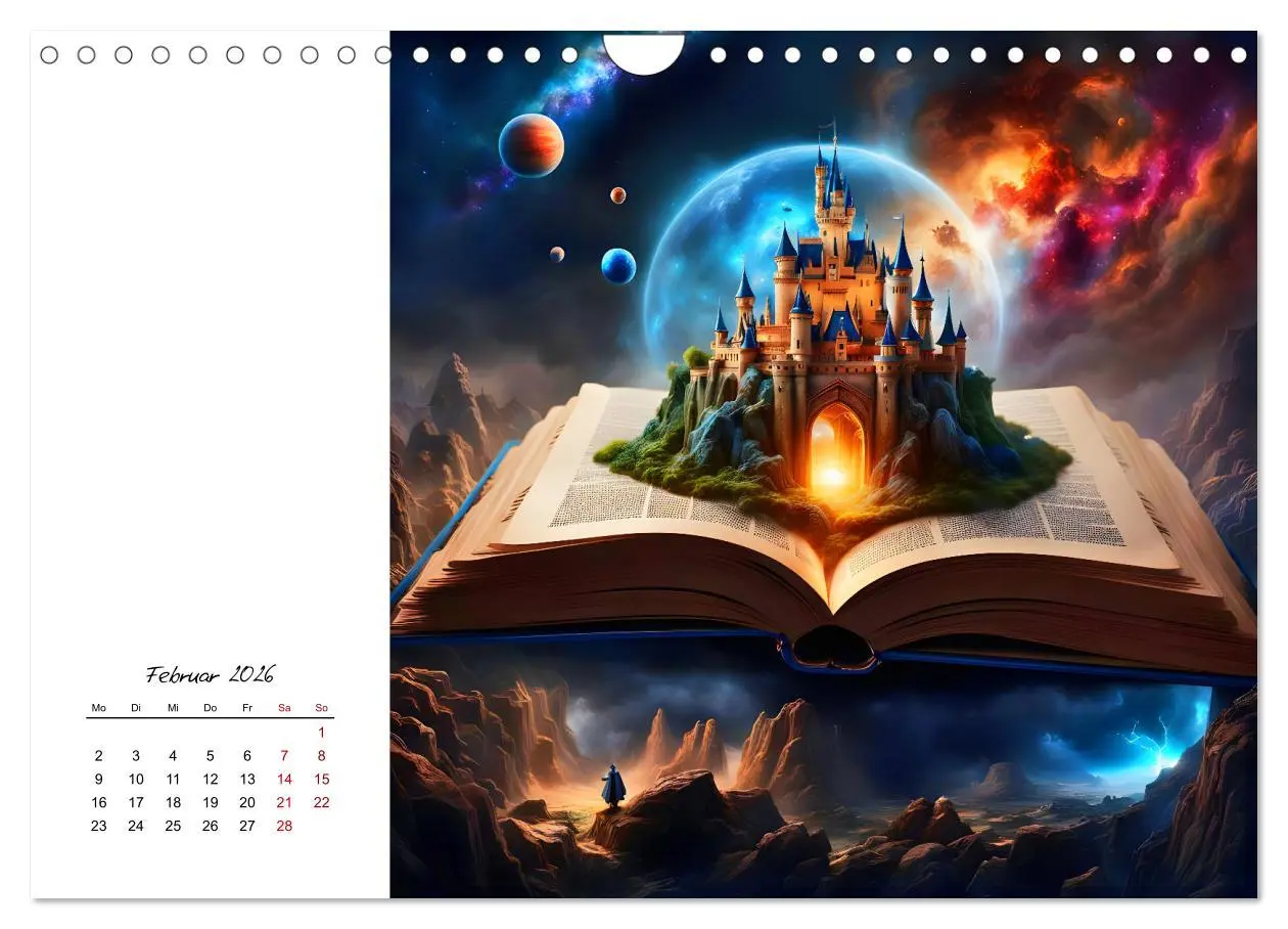 Bild: 9783457319048 | Fantastische surreale Bücherwelten (Wandkalender 2026 DIN A4 quer),...