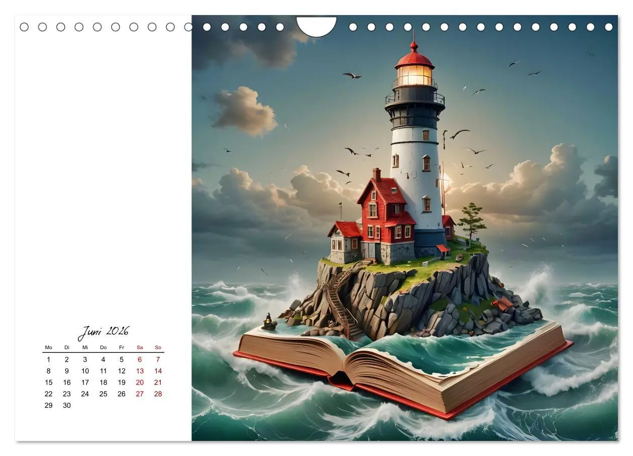 Bild: 9783457319048 | Fantastische surreale Bücherwelten (Wandkalender 2026 DIN A4 quer),...