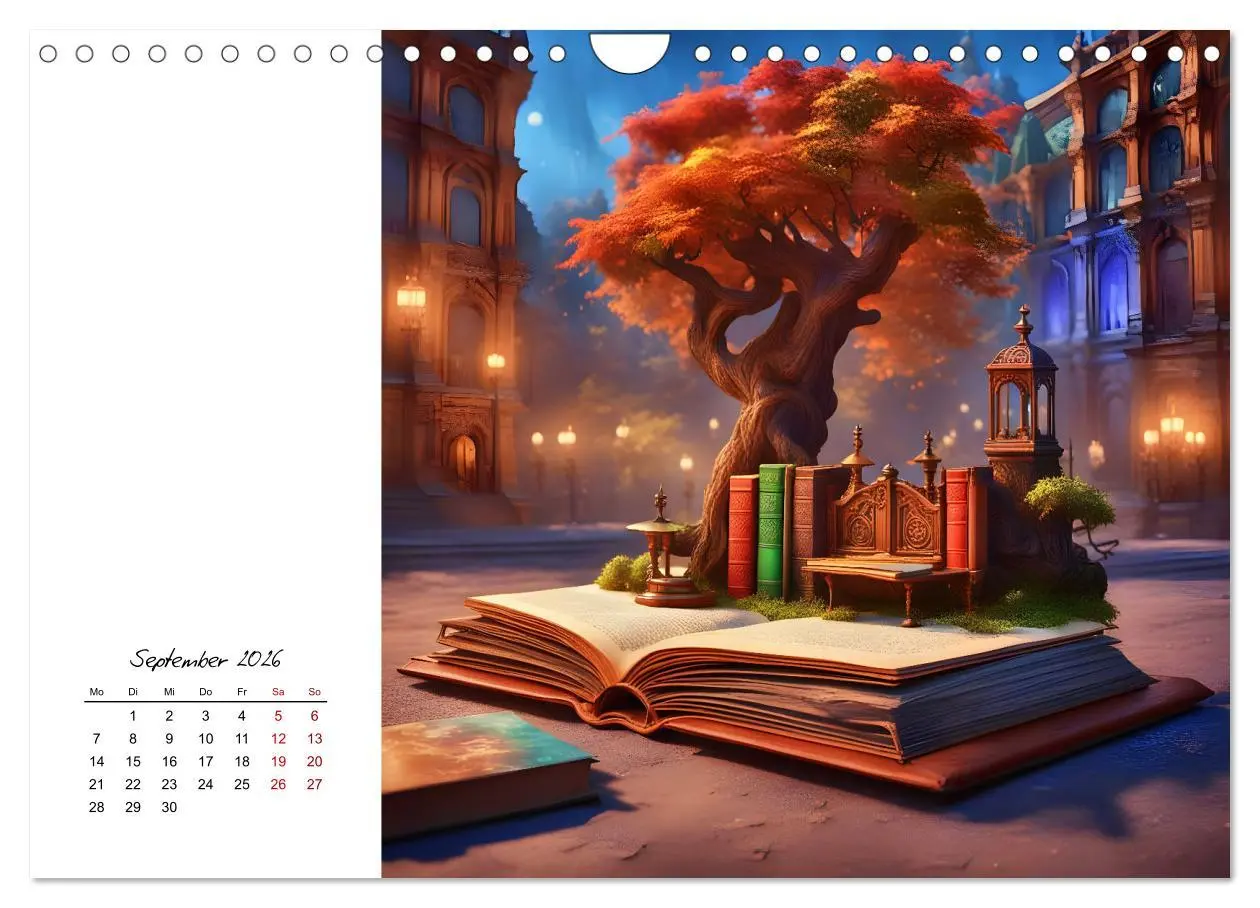 Bild: 9783457319048 | Fantastische surreale Bücherwelten (Wandkalender 2026 DIN A4 quer),...
