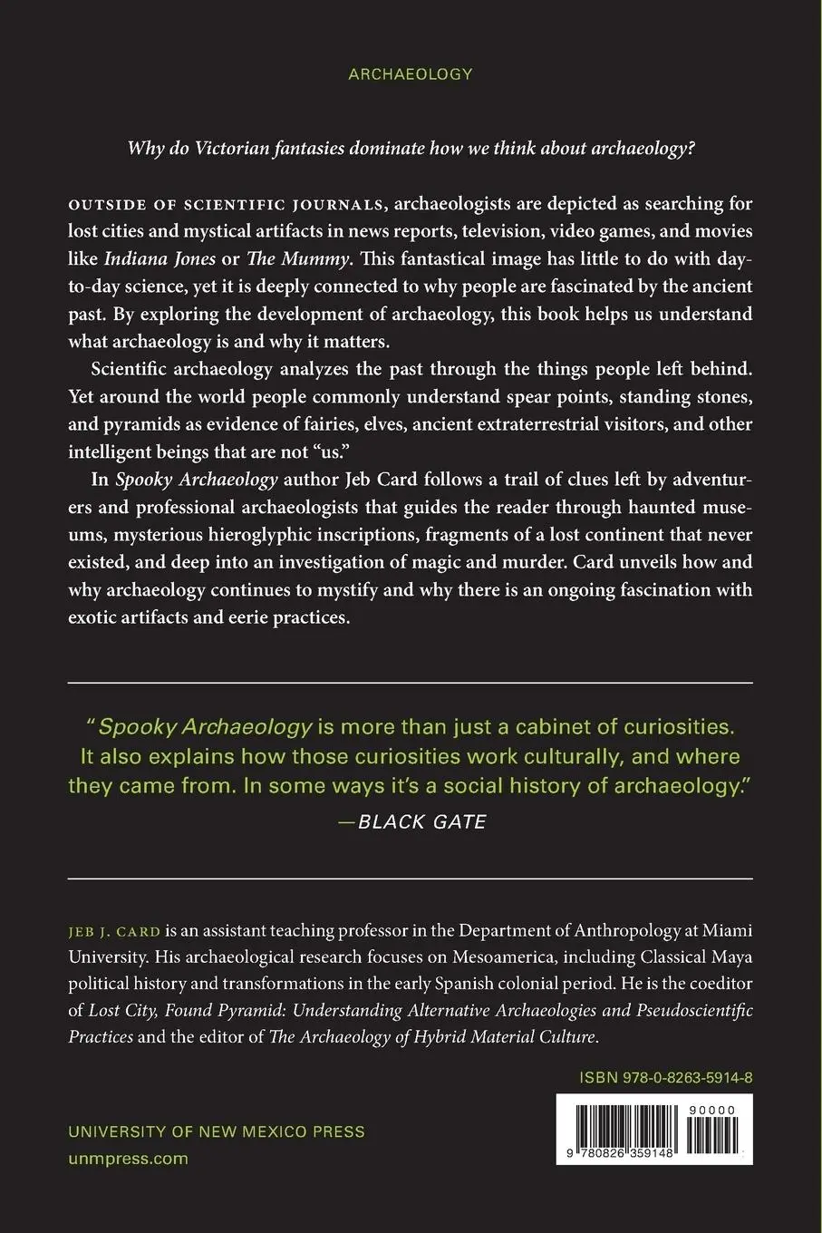 Rückseite: 9780826359148 | Spooky Archaeology | Myth and the Science of the Past | Jeb J. Card
