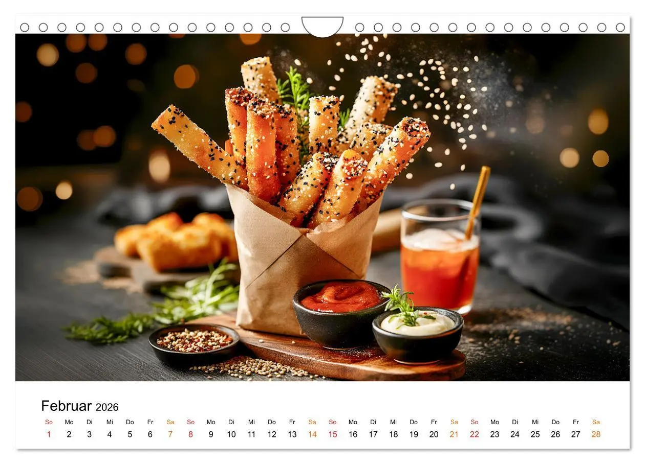 Bild: 9783457309148 | Fastfood - schnell, sündig, lecker (Wandkalender 2026 DIN A4 quer),...