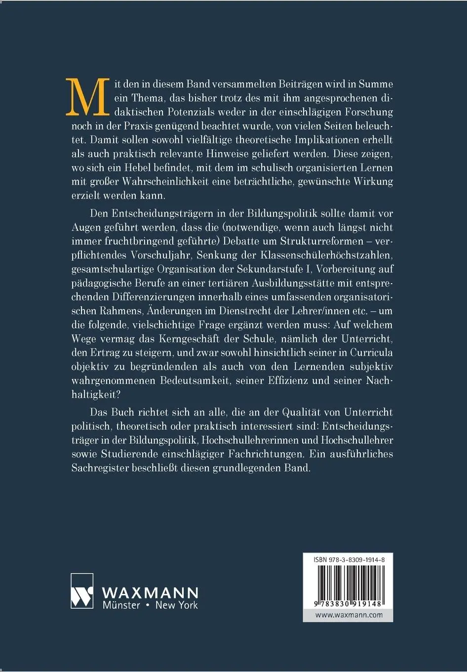 Rückseite: 9783830919148 | Aufgaben als Katalysatoren von Lernprozessen | Josef Thonhauser | Buch
