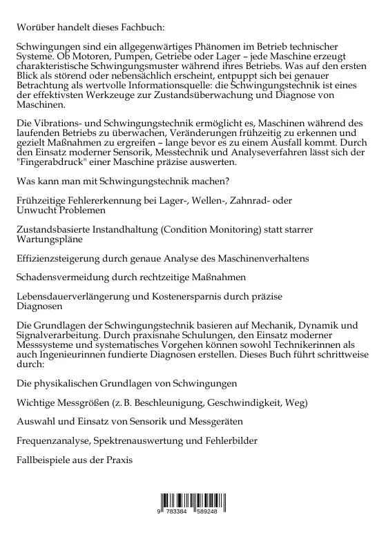 Rückseite: 9783384589248 | Vibration und Diagnostik Guide, Schwingungsanalyse, Diagnose,...