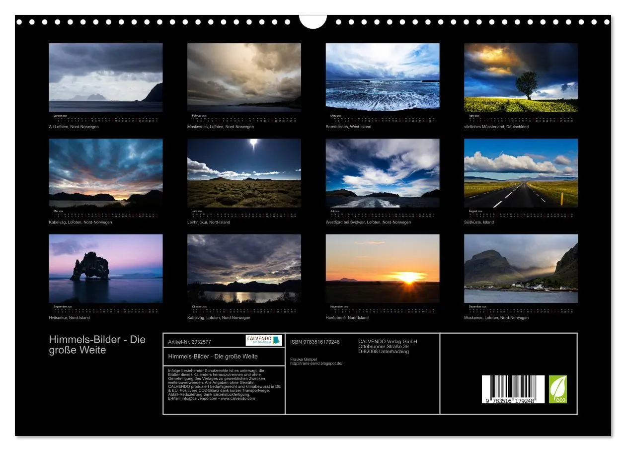 Bild: 9783516179248 | Himmels-Bilder - Die große Weite (Wandkalender 2026 DIN A3 quer),...