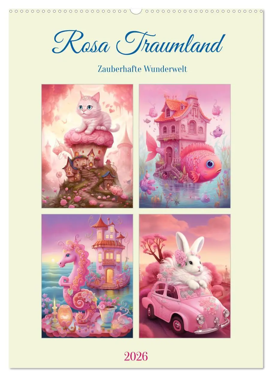 Cover: 9783516319248 | Rosa Traumland. Zauberhafte Wunderwelt (Wandkalender 2026 DIN A2...