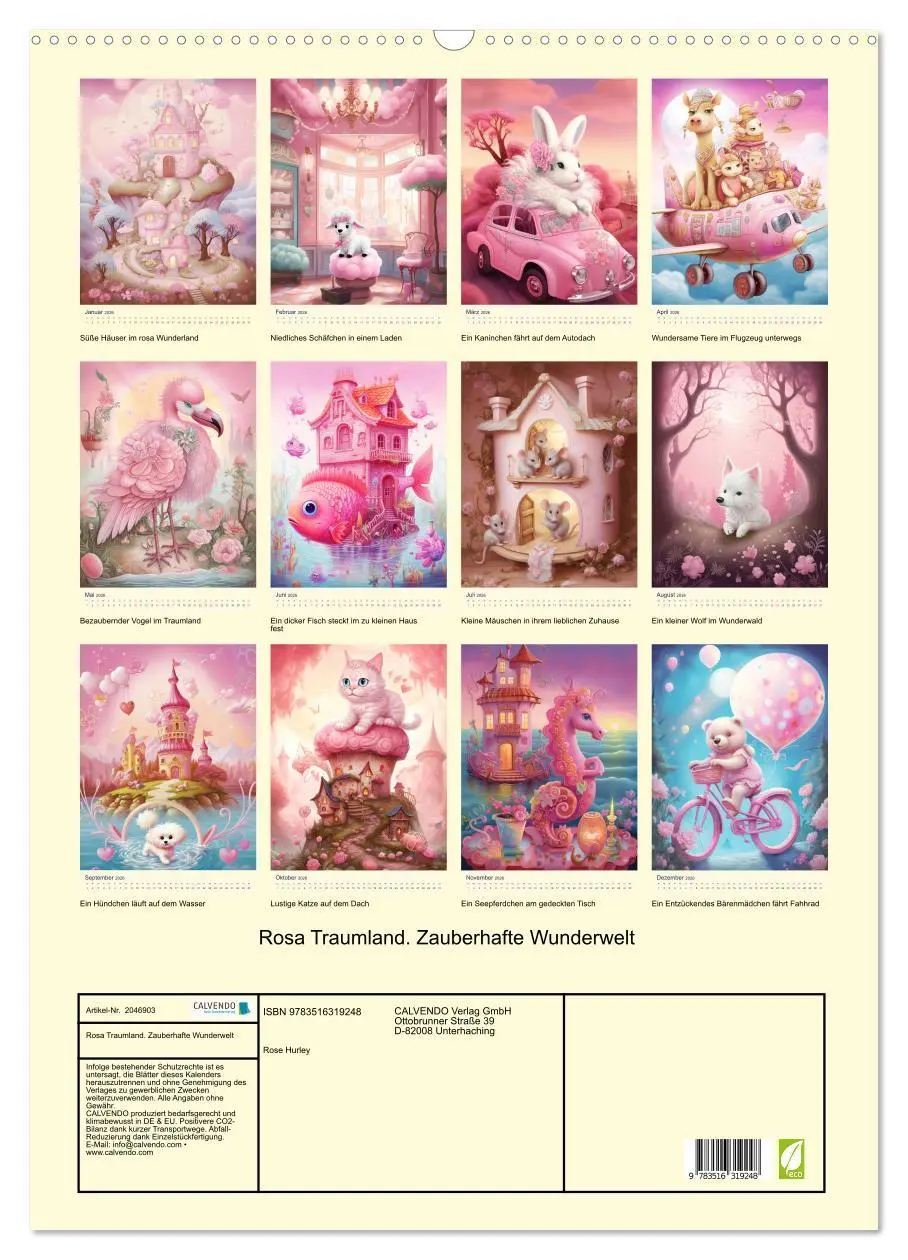 Bild: 9783516319248 | Rosa Traumland. Zauberhafte Wunderwelt (Wandkalender 2026 DIN A2...