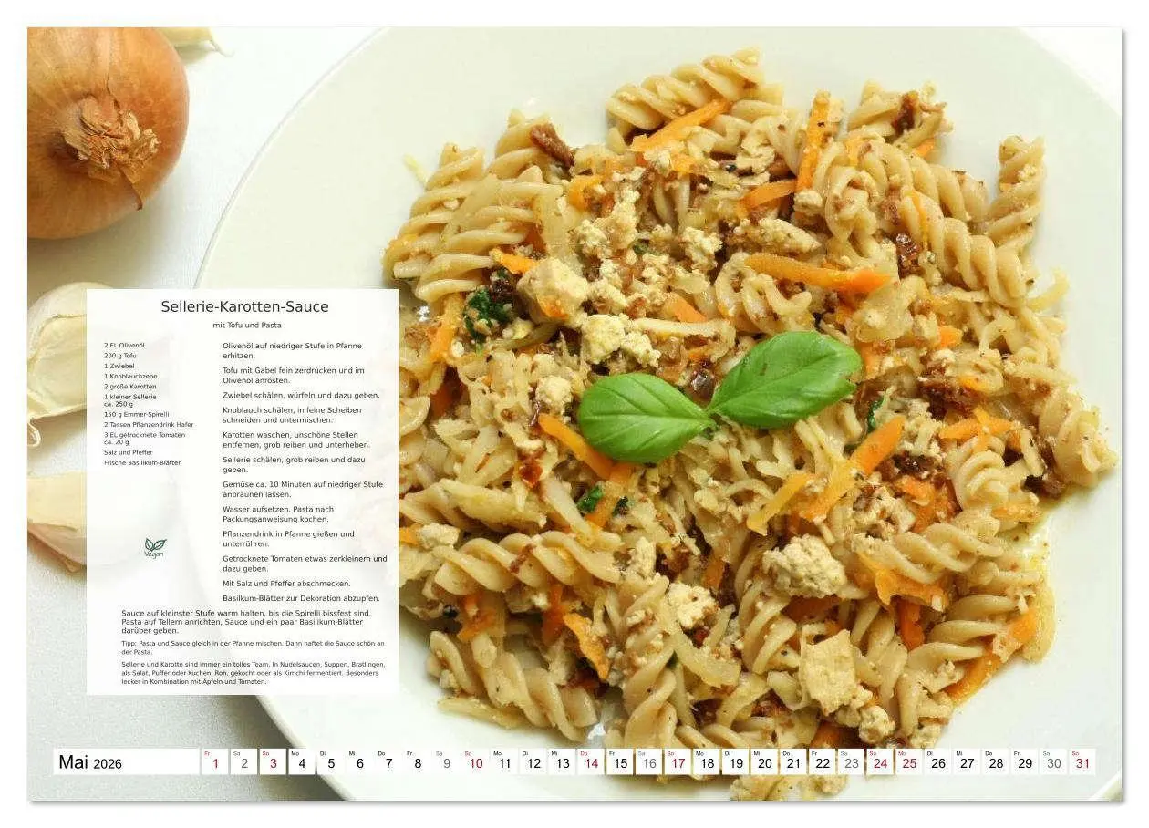 Bild: 9783516629248 | Pasta und Gemüse (hochwertiger Premium Wandkalender 2026 DIN A2...