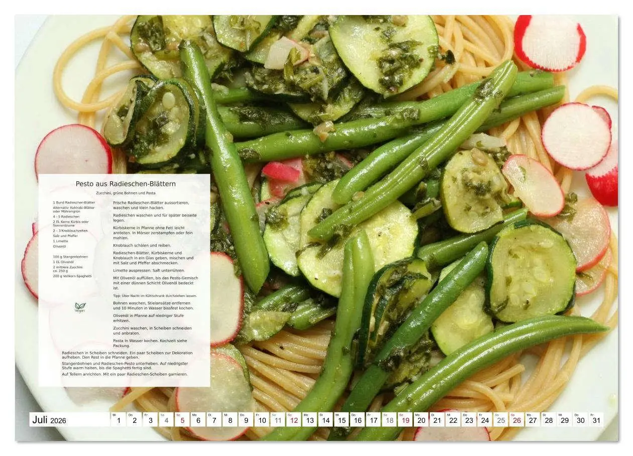 Bild: 9783516629248 | Pasta und Gemüse (hochwertiger Premium Wandkalender 2026 DIN A2...