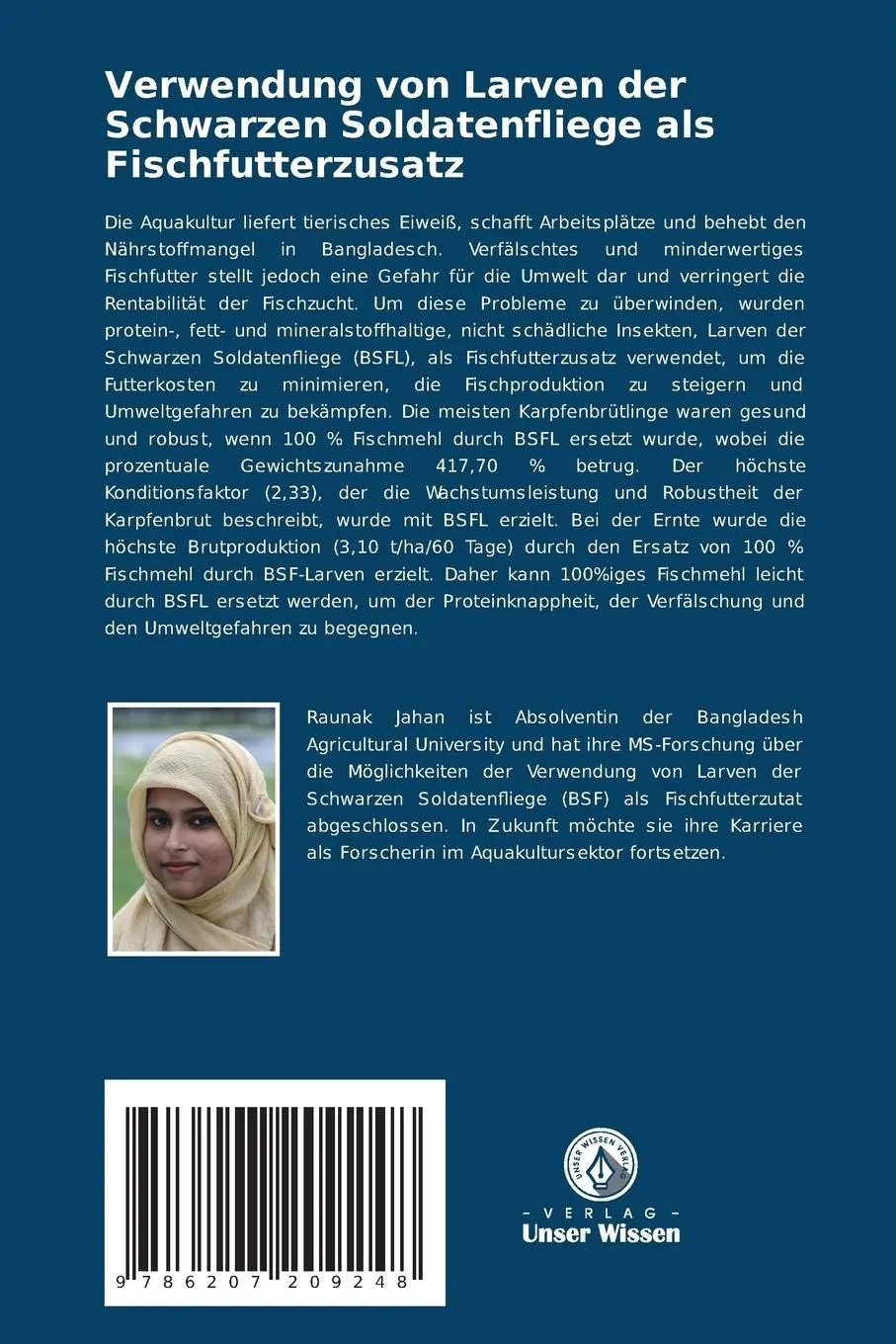 Rückseite: 9786207209248 | Verwendung von Larven der Schwarzen Soldatenfliege als...