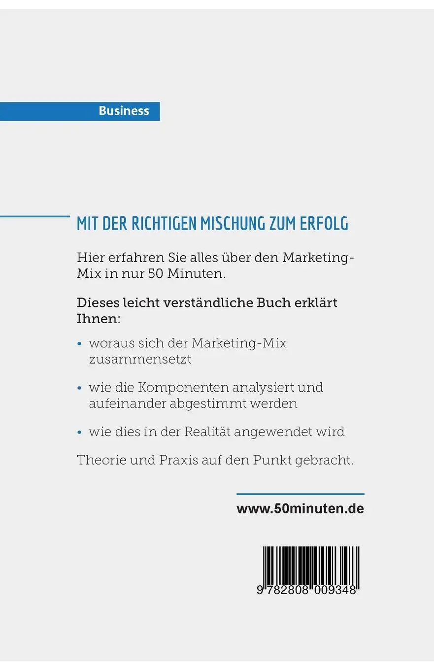 Rückseite: 9782808009348 | Der Marketing-Mix | Mit 4 P zur erfolgreichen Strategie | 50minuten