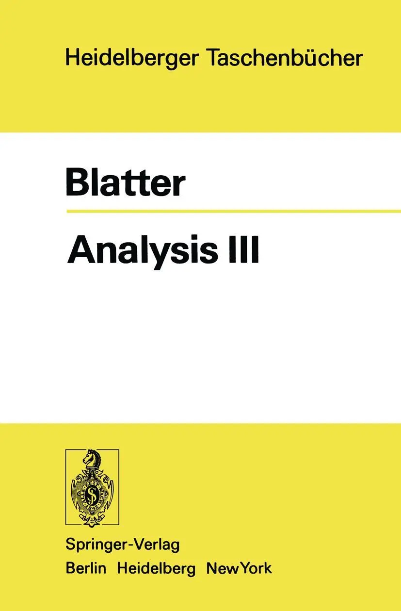 Cover: 9783540069348 | Analysis III | C. Blatter | Taschenbuch | xii | Deutsch | 1981