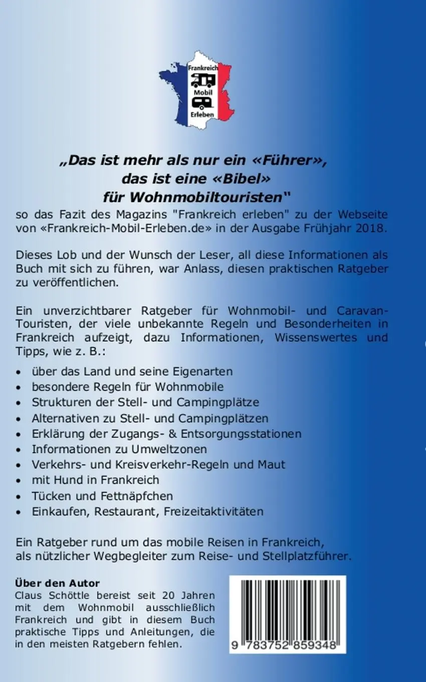 Rückseite: 9783752859348 | Frankreich-Mobil-Erleben | Reise-Ratgeber für mobile Urlauber | Buch