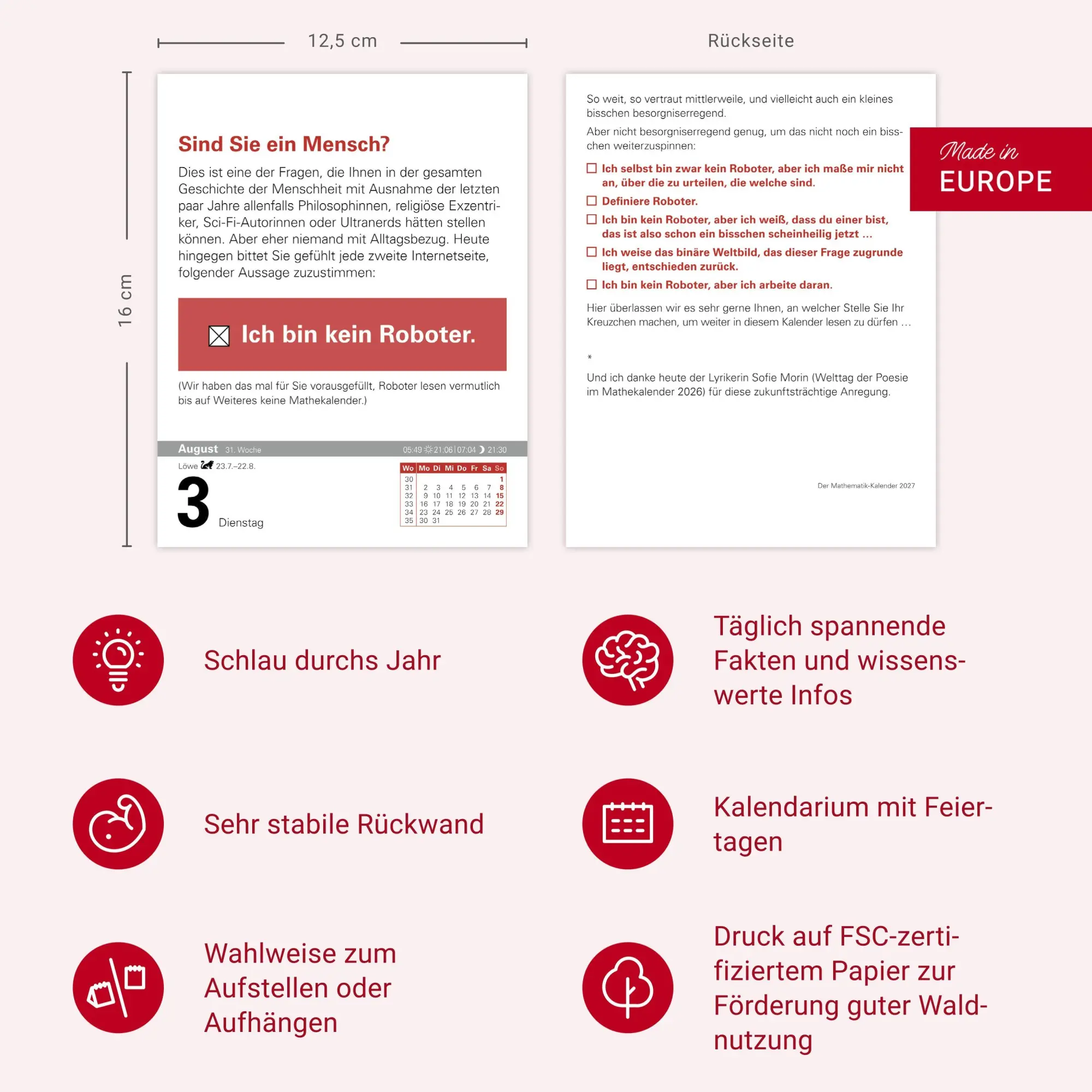 Bild: 9783840039348 | Der Mathematik-Kalender Tagesabreißkalender 2027 - Nachts teile ich...