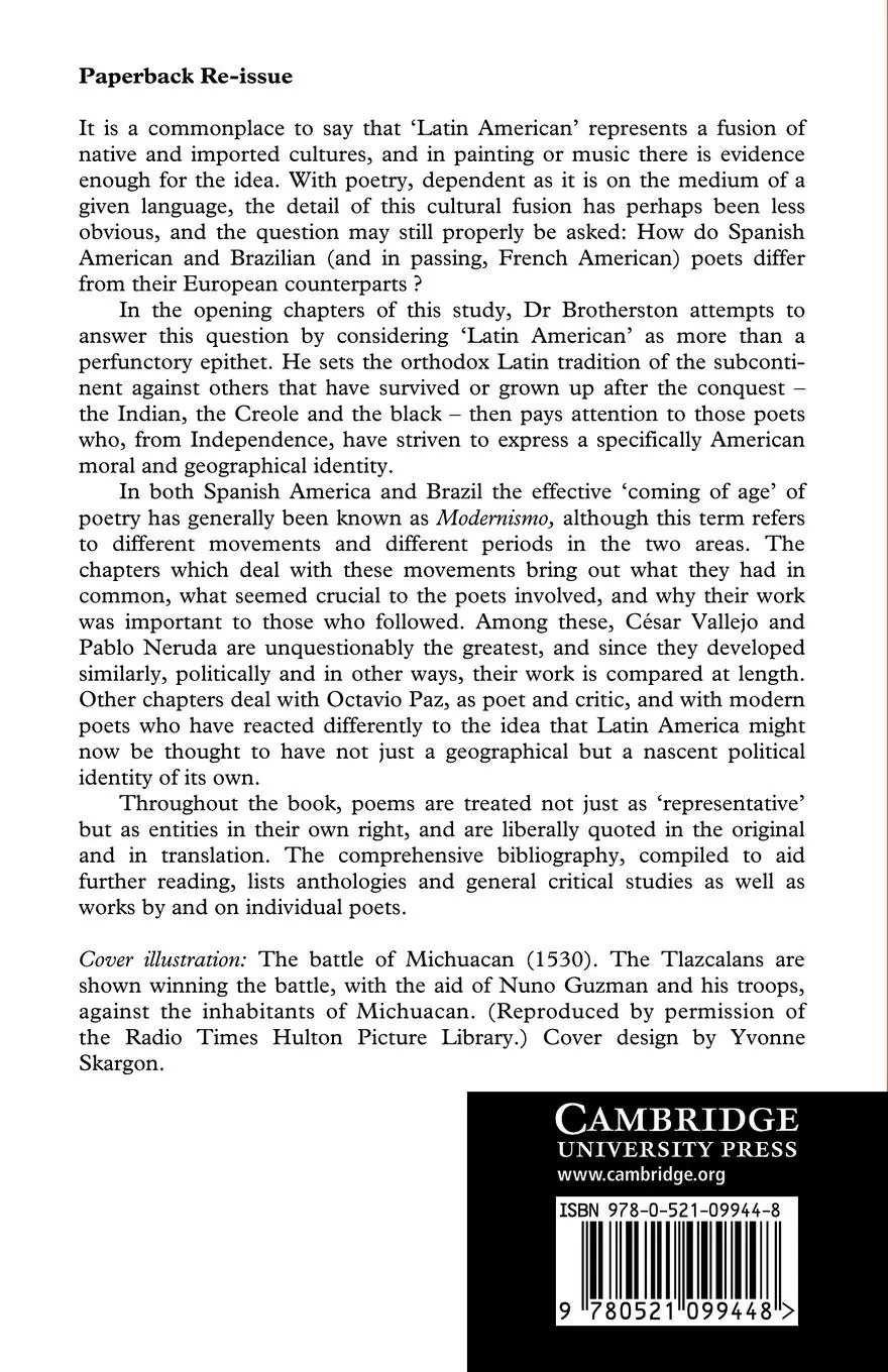 Rückseite: 9780521099448 | Latin American Poetry | Origins and Presence | Gordon Brotherston