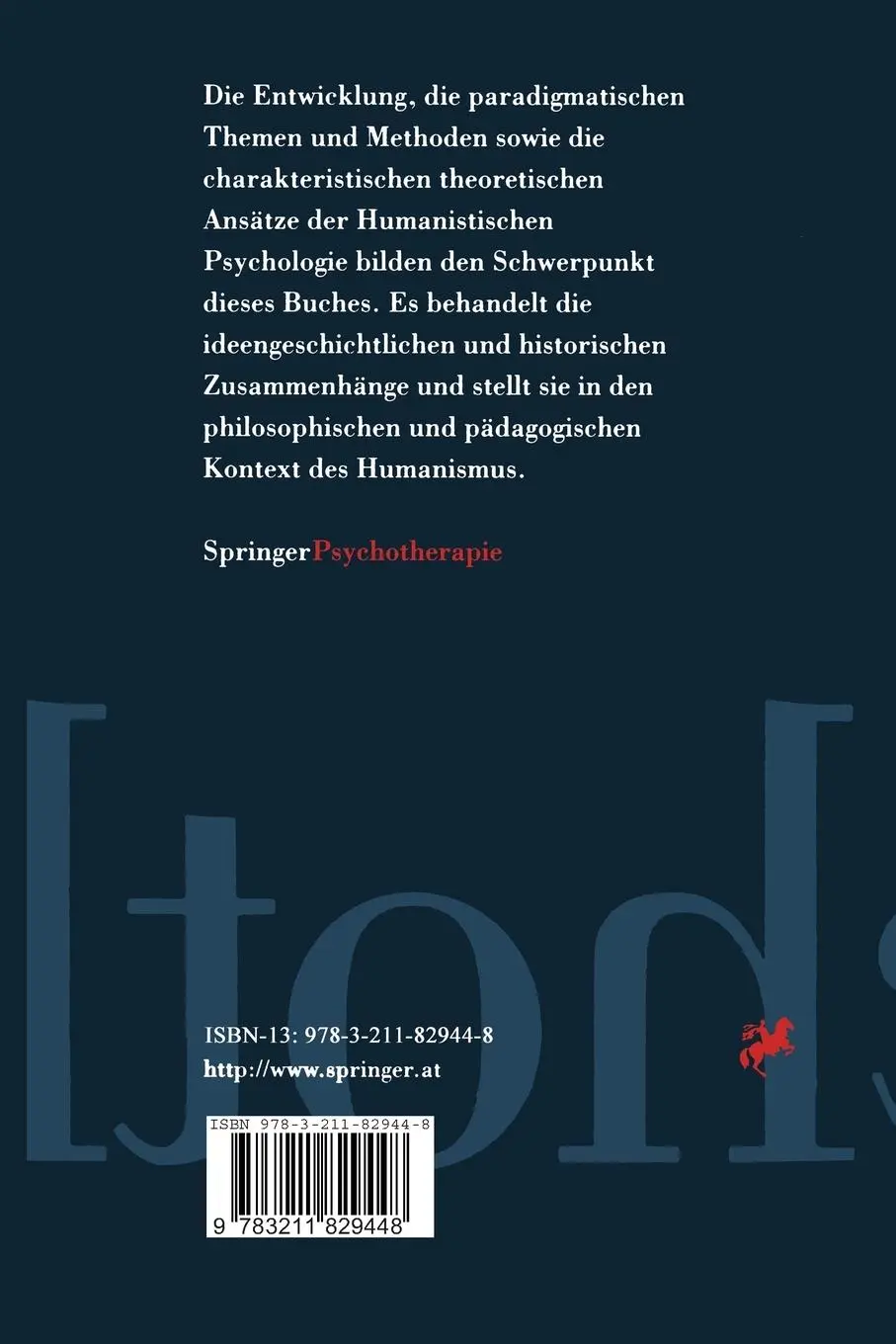 Rückseite: 9783211829448 | Das Paradigma der Humanistischen Psychologie | Robert Hutterer | Buch