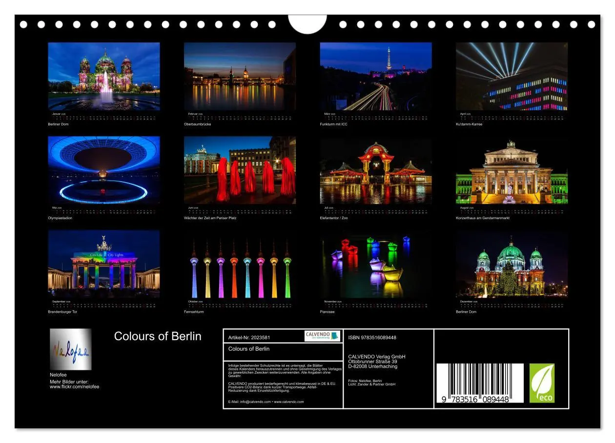 Bild: 9783516089448 | Colours of Berlin (Wandkalender 2026 DIN A4 quer), CALVENDO...