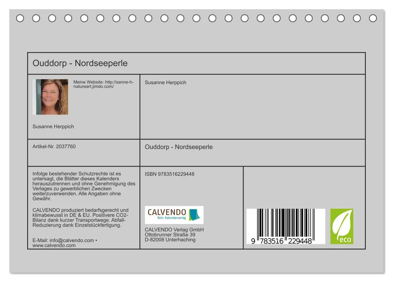 Bild: 9783516229448 | Ouddorp - Nordseeperle (Tischkalender 2026 DIN A5 quer), CALVENDO...