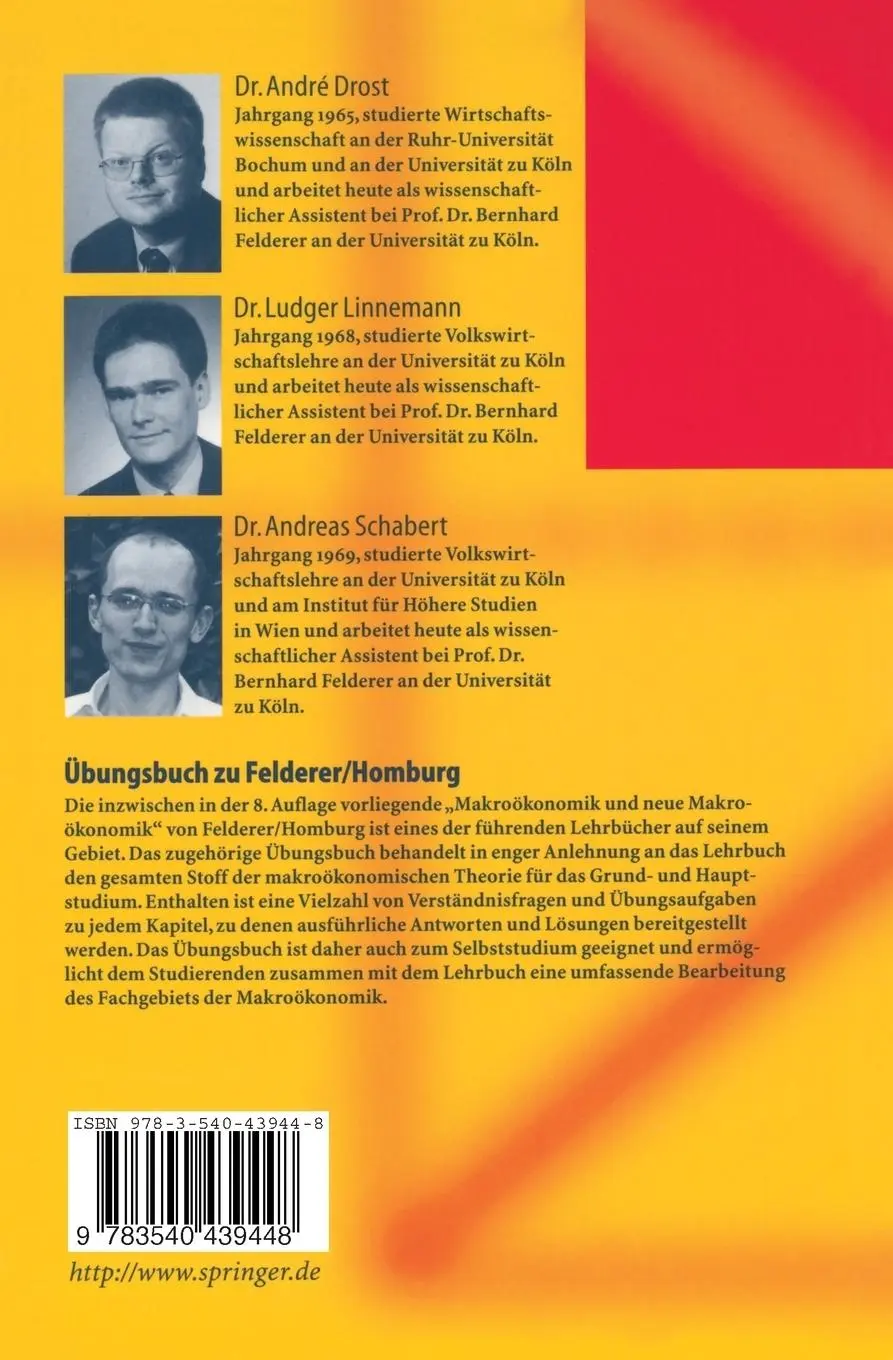 Rückseite: 9783540439448 | Übungsbuch zu Felderer/Homburg | Andre Drost (u. a.) | Taschenbuch